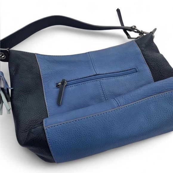 The Sak Alameda Leather Hobo Bag Blue Black Pebbled - Picture 5 of 9